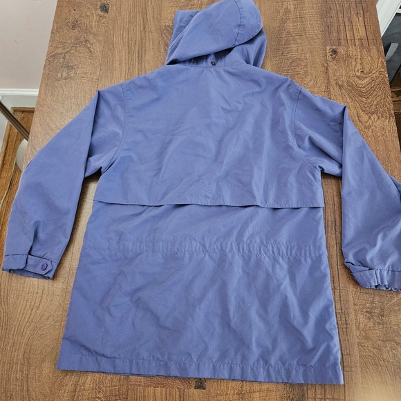 Vintage LL Bean Womens Petite Small Blue Hooded Jacket Lightweight 90s Classic - Picture 10 of 11
